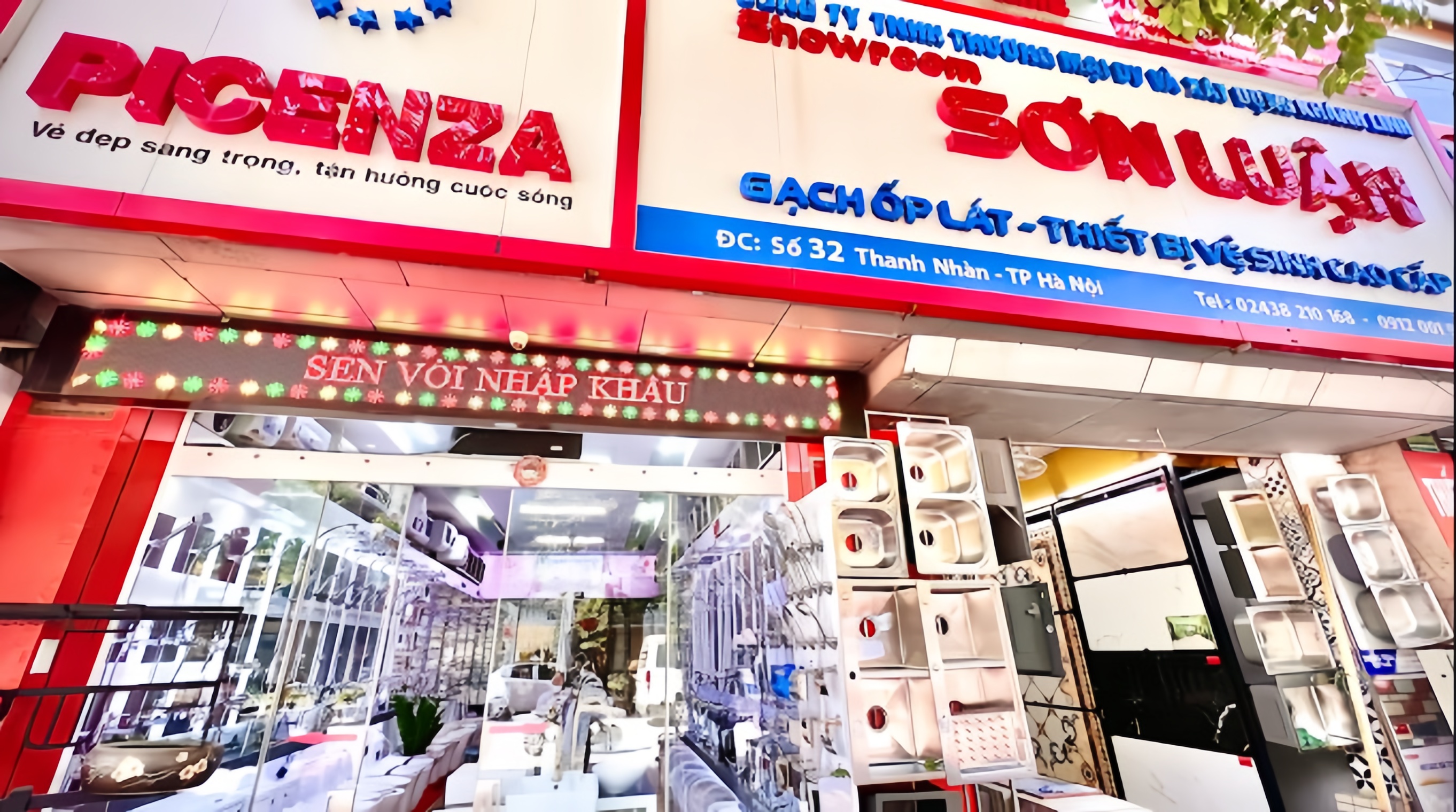 Showroom Thiết bị Vệ sinh Sơn Luận, địa chỉ 32 Thanh Nhàn, Hai Bà Trưng, Hà Nội. Uy tín 30 năm.