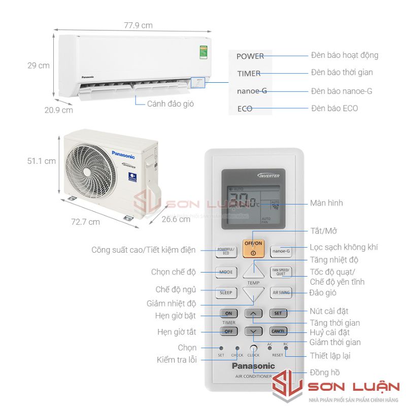 Máy lạnh Panasonic Inverter 1 HP CU/CS-PU9ZKH-8M