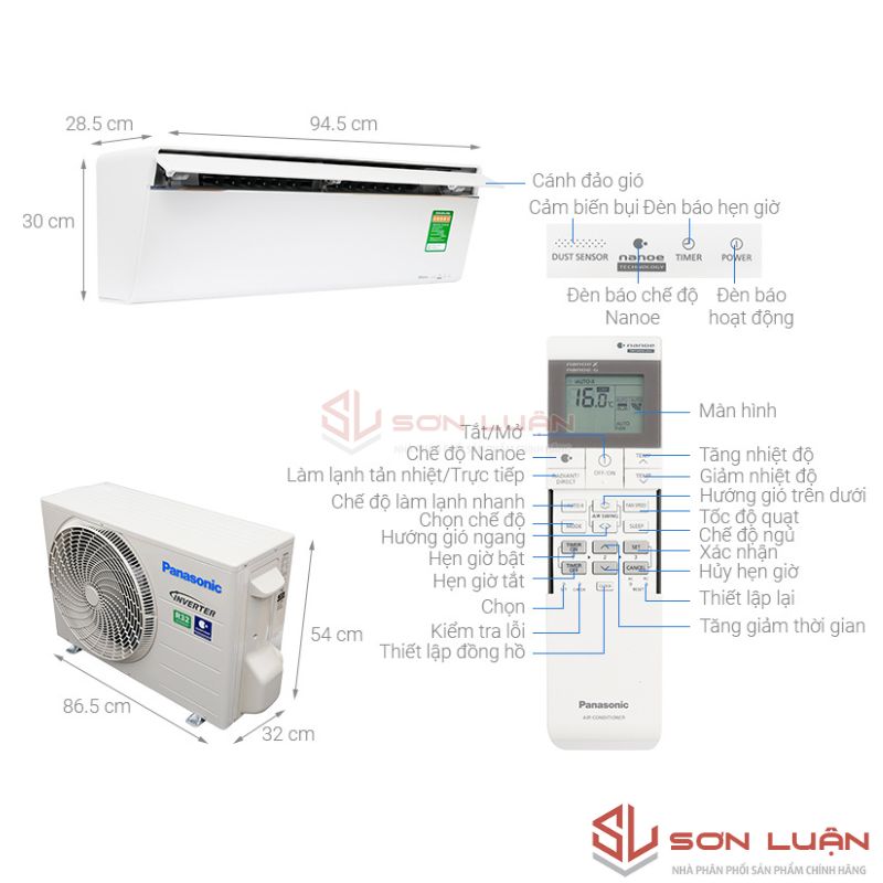 Máy lạnh Panasonic Inverter 1.5 HP CU/CS-VU12UKH-8