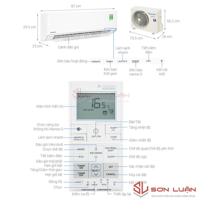 Máy lạnh Panasonic Inverter 1.5 HP CU/CS-XU12XKH-8