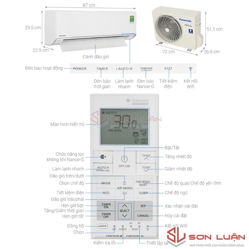 Máy lạnh Panasonic Inverter 1 HP CU/CS-XZ9ZKH-8