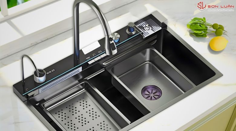 Chậu rửa bát kèm vòi rửa bát hình ảnh thực tế