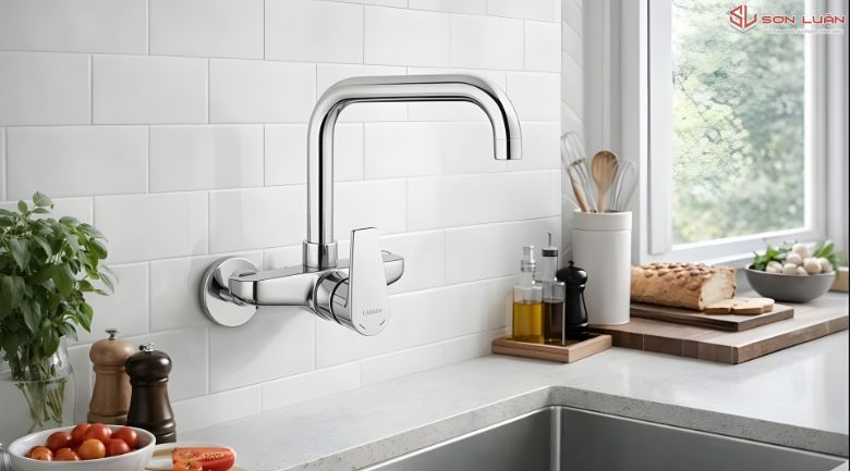 Hình ảnh thực tế vòi rửa bát Caesar K535C lắp tại Sơn Luận