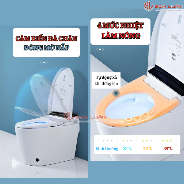Cảm biến đá chân và chế độ sưởi nắp ngồi bồn cầu thông minh Gaxtee G238