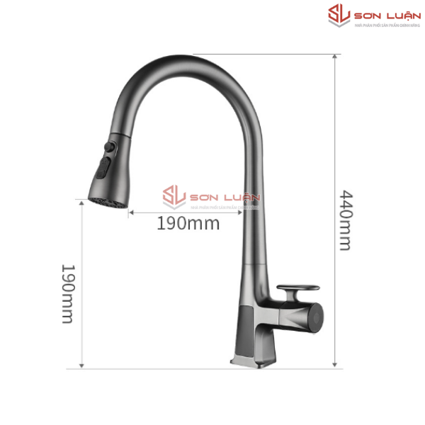 Kích thước vòi rửa chén nóng lạnh Gaxtee G1386