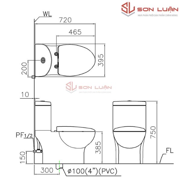 Bồn cầu 2 khối Caesar Nắp Êm CD1349