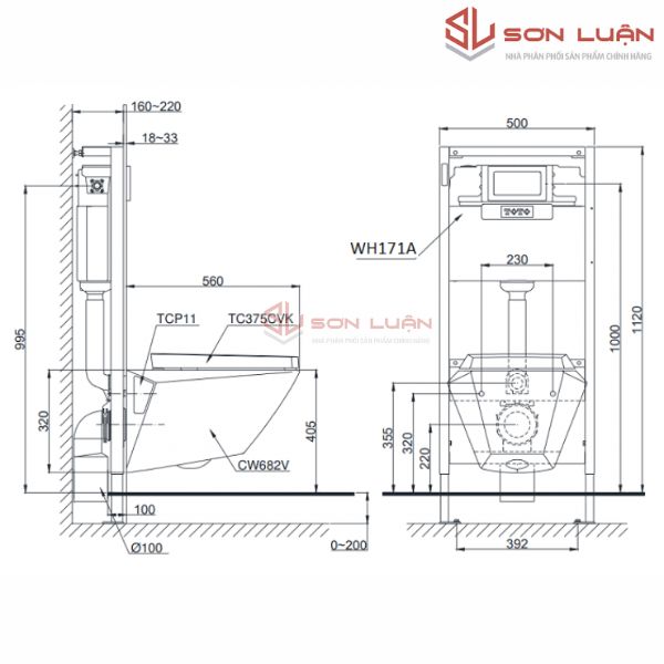 Bồn cầu treo tường TOTO CW682