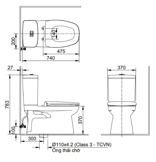 Bồn cầu 2 khối Inax AC-808VN