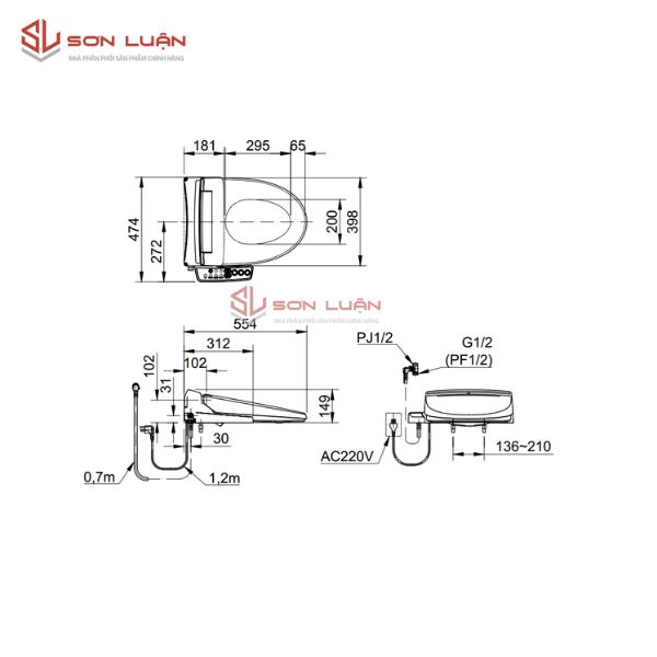 Nắp điện tử INAX CW-KB22AVN Shower Toilet