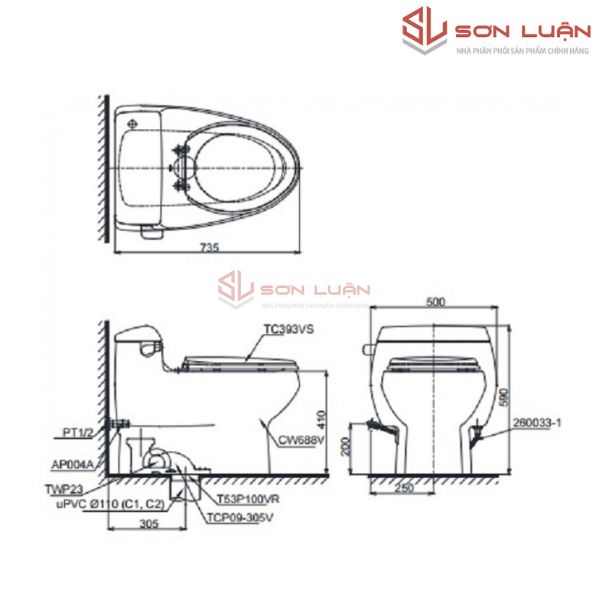 Bồn cầu 1 khối TOTO MS688T8