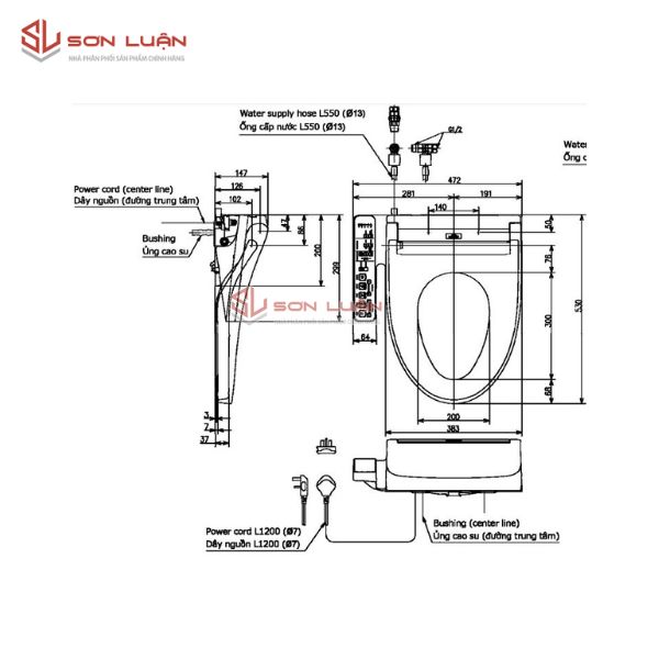 Nắp rửa điện tử Washlet TOTO TCF23460AAA