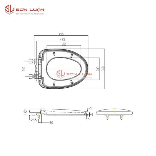 Nắp êm bồn cầu TOTO TC385VS