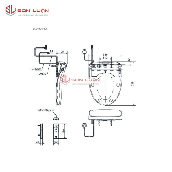 Nắp rửa điện tử Washlet TOTO TCF4732A