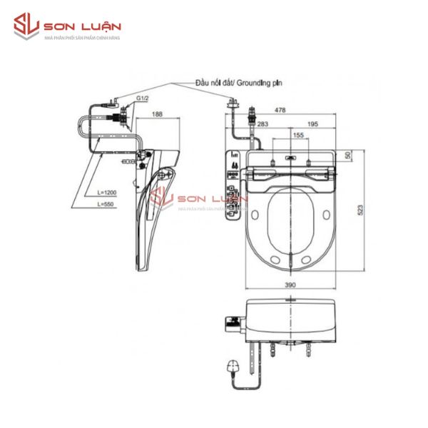 Nắp rửa điện tử Washlet TOTO TCF6632A