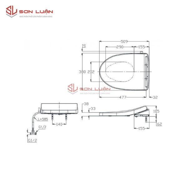 Nắp rửa cơ Ecowasher TOTO TCW1211A
