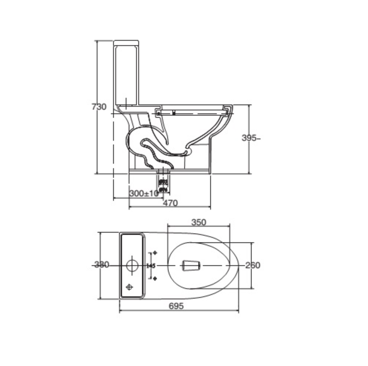 Bồn cầu 1 khối Viglacera V64