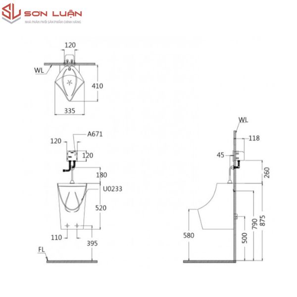 Bồn tiểu nam Caesar U0233