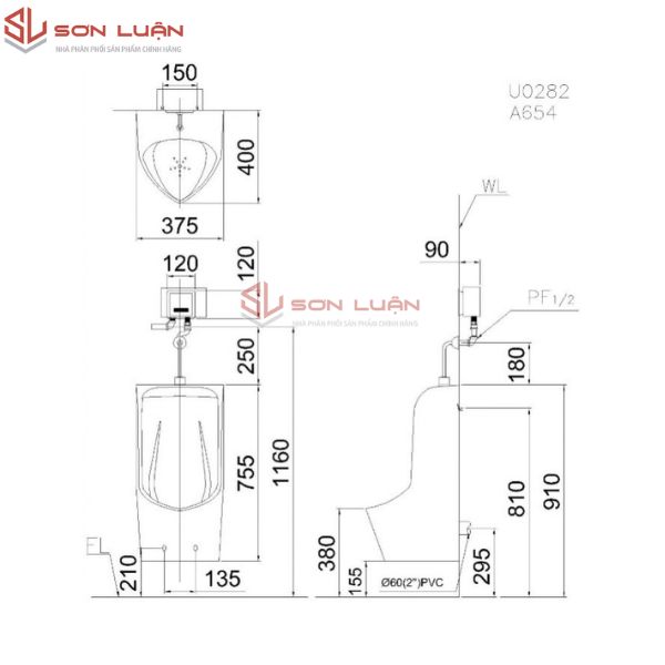 Bồn tiểu nam Caesar U0282