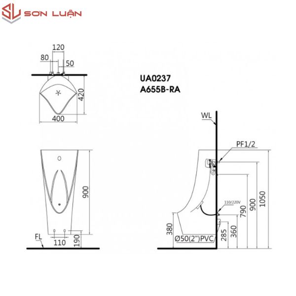 Bồn tiểu nam Caesar UA0237