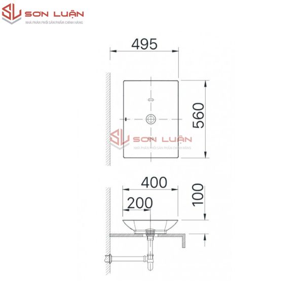 Chậu rửa mặt lavabo dương bàn đá Inax AL-S610V