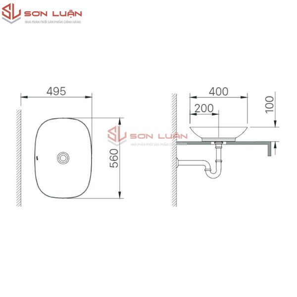 Chậu rửa mặt lavabo dương bàn đá Inax AL-S620V