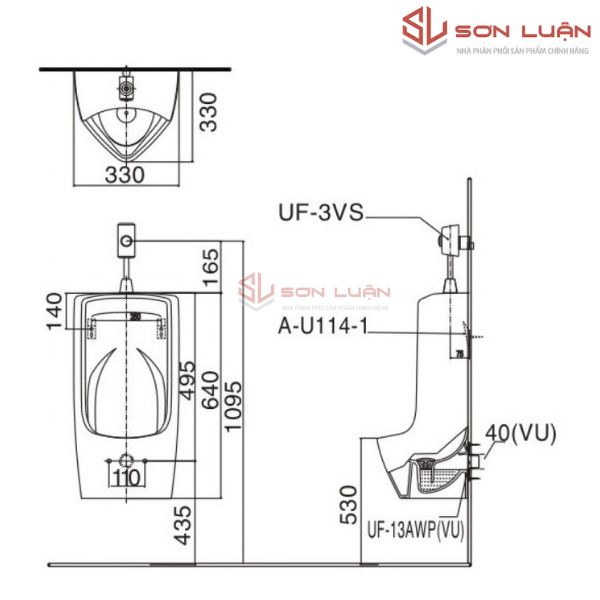 Bồn tiểu nam INAX AU-431VR