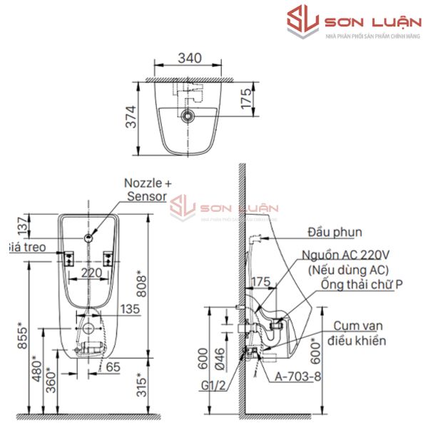 Bồn tiểu nam Inax AU-468IR