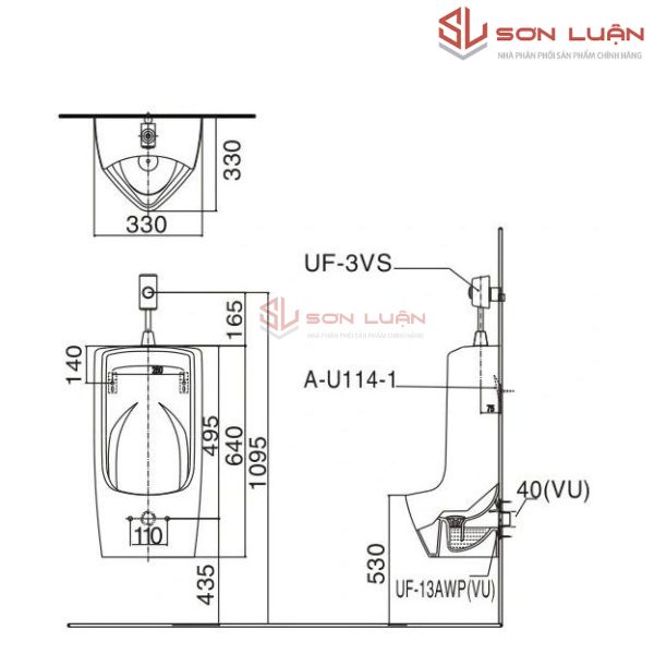 Bồn tiểu nam Inax AU-468V