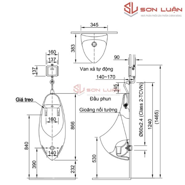 Bồn tiểu nam INAX U-417V