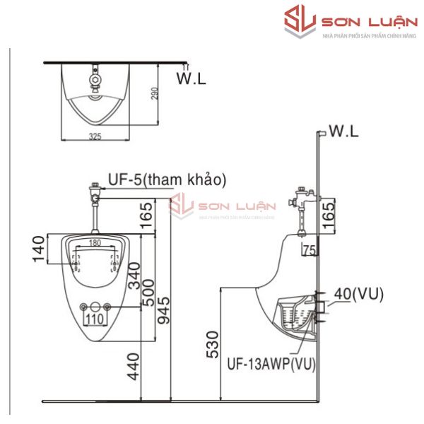 Bồn tiểu nam INAX U-440V