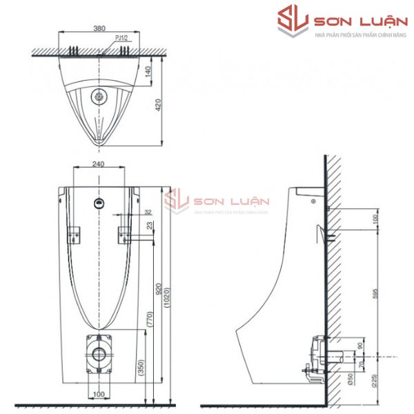 Bồn tiểu nam treo tường TOTO USWN900A-HHF90603
