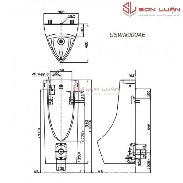 Bồn tiểu nam treo tường TOTO USWN900AE/HHF90603