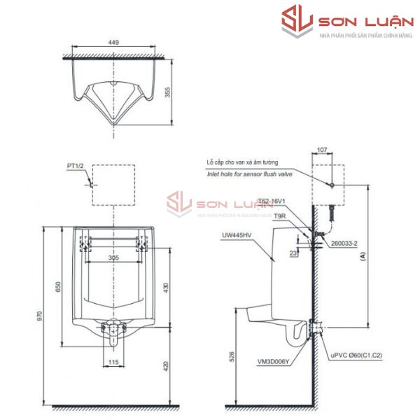 Bồn tiểu nam đứng TOTO UT445H