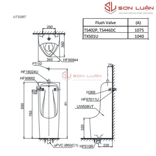 Bồn tiểu nam TOTO UT508T