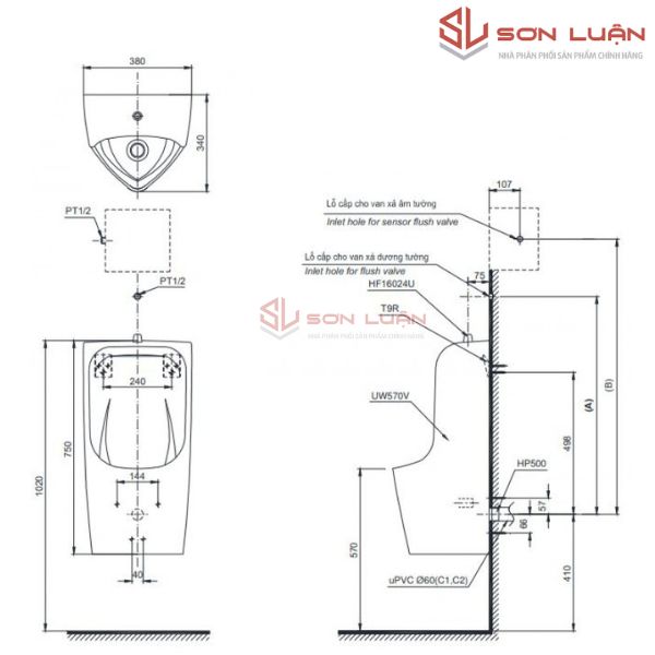 Bồn tiểu nam TOTO UT570T treo tường