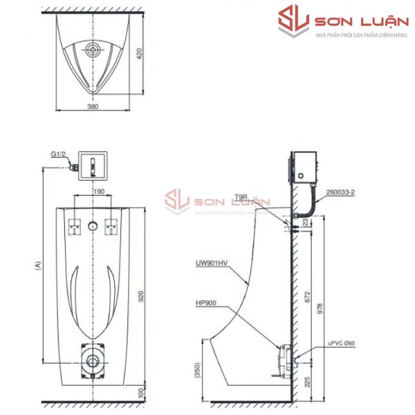 Bồn tiểu nam treo tường TOTO UT901H