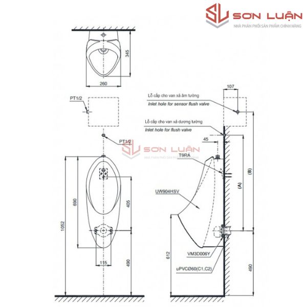 Bồn tiểu nam TOTO UT904N