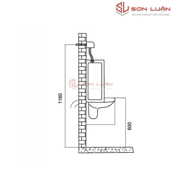 Bồn tiểu nam Viglacera TT5 treo tường