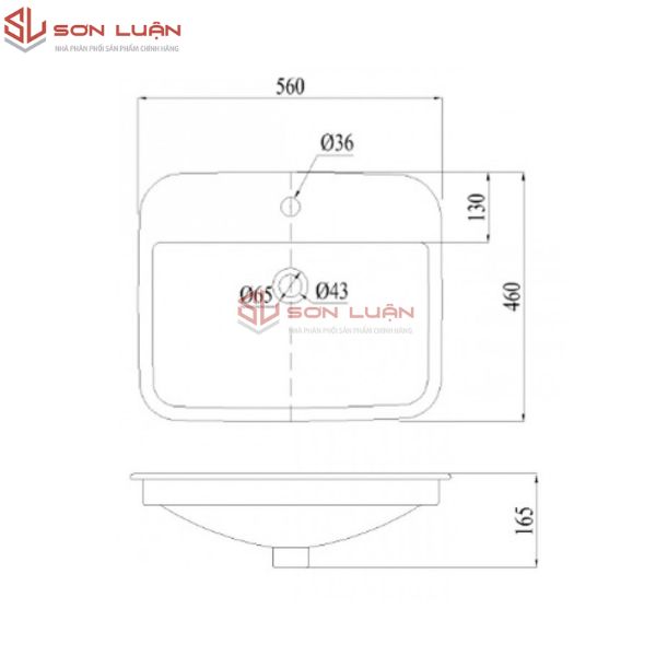 Chậu rửa mặt lavabo dương bàn Caesar L5019