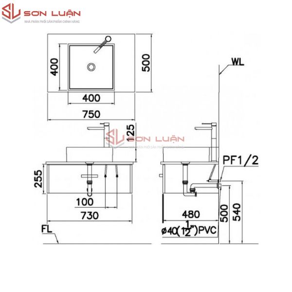 Chậu rửa mặt lavabo đặt bàn Caesar LF5252