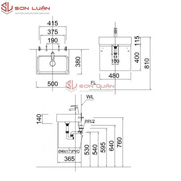 Chậu rửa mặt lavabo đặt bàn Caesar LF5259