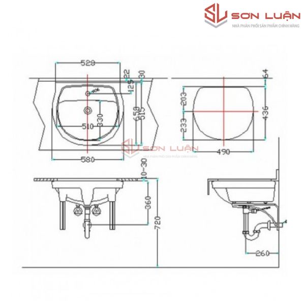 Chậu rửa mặt lavabo âm bàn đá Inax AL-2216