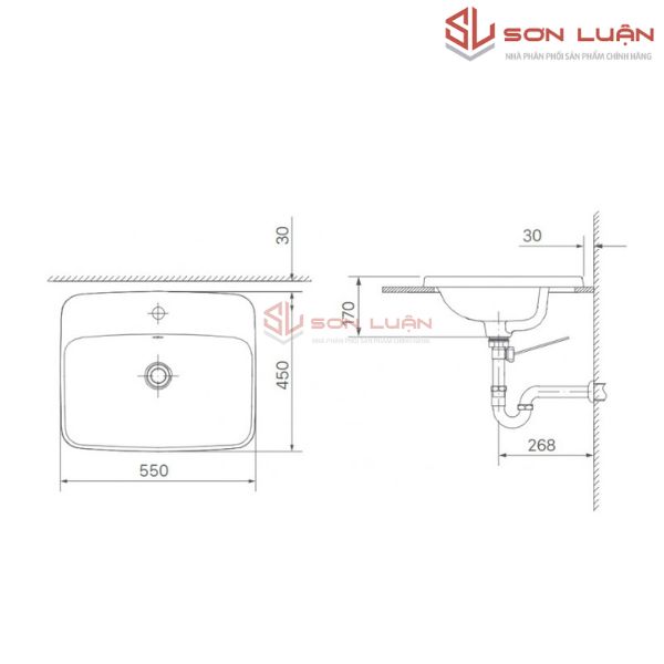 Chậu rửa mặt lavabo dương bàn đá Inax AL-2398V (EC/FC)