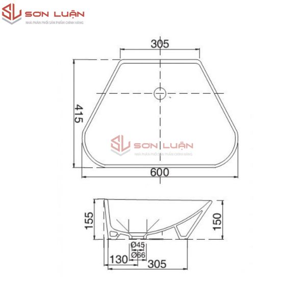 Chậu rửa mặt lavabo đặt bàn đá Viglacera CD16