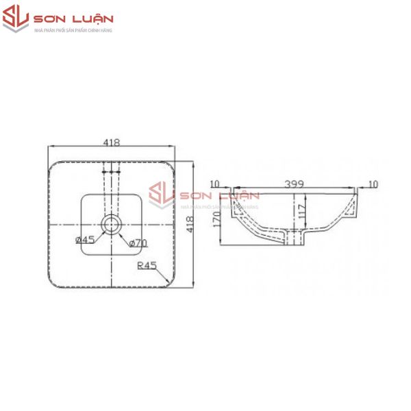 Chậu rửa mặt lavabo Viglacera CD20