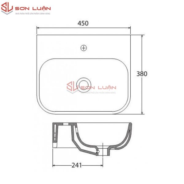 Chậu rửa mặt lavabo treo tường Viglacera V23