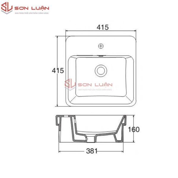 Chậu rửa mặt lavabo đặt bàn đá Viglacera V24