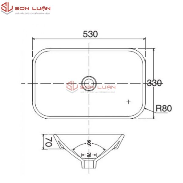 Chậu rửa mặt lavabo đặt bàn đá Viglacera V28